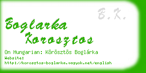 boglarka korosztos business card