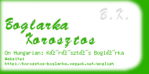 boglarka korosztos business card